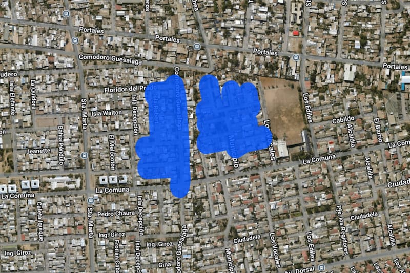 Sector afectado por los cortes de luz.