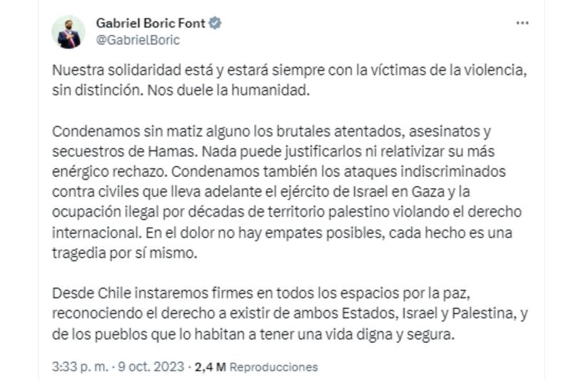 Declaraciones del Presidente por conflicto.
