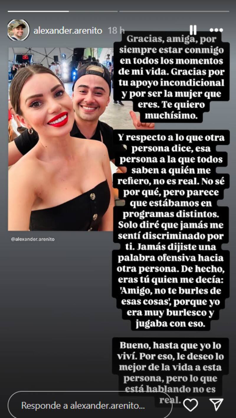 defendió a Faloon Larraguibel de Arenita por redes sociales.