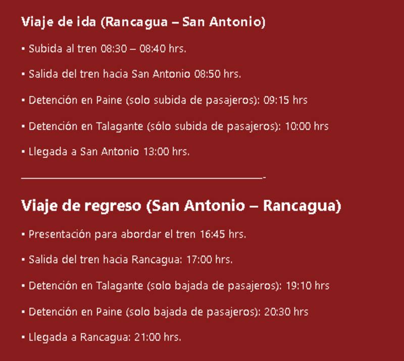 entre Rancagua y San Antonio.