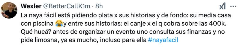 La infuencer se llenó de críticas.