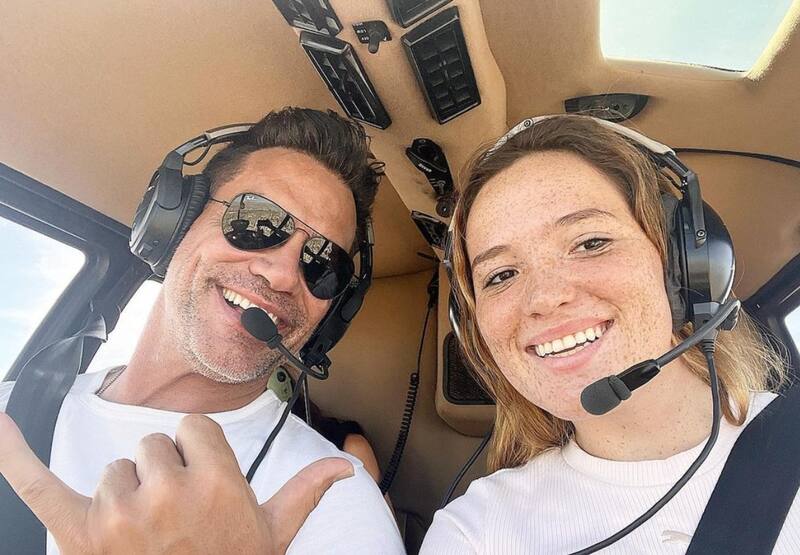 Cristian de la Fuente y Laura de la Fuente en un helicóptero / Créditos: Instagram