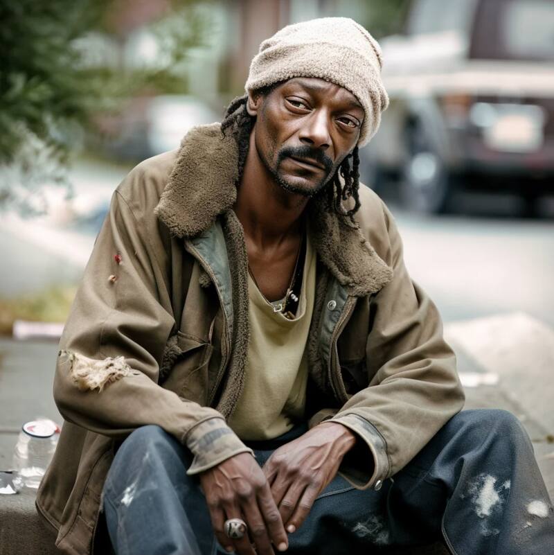 Snoop Dogg viviendo en la calle, según la IA