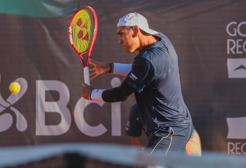 El chileno durante el partido final del Challenger de Concepción. Foto: Instagram @legionsudam