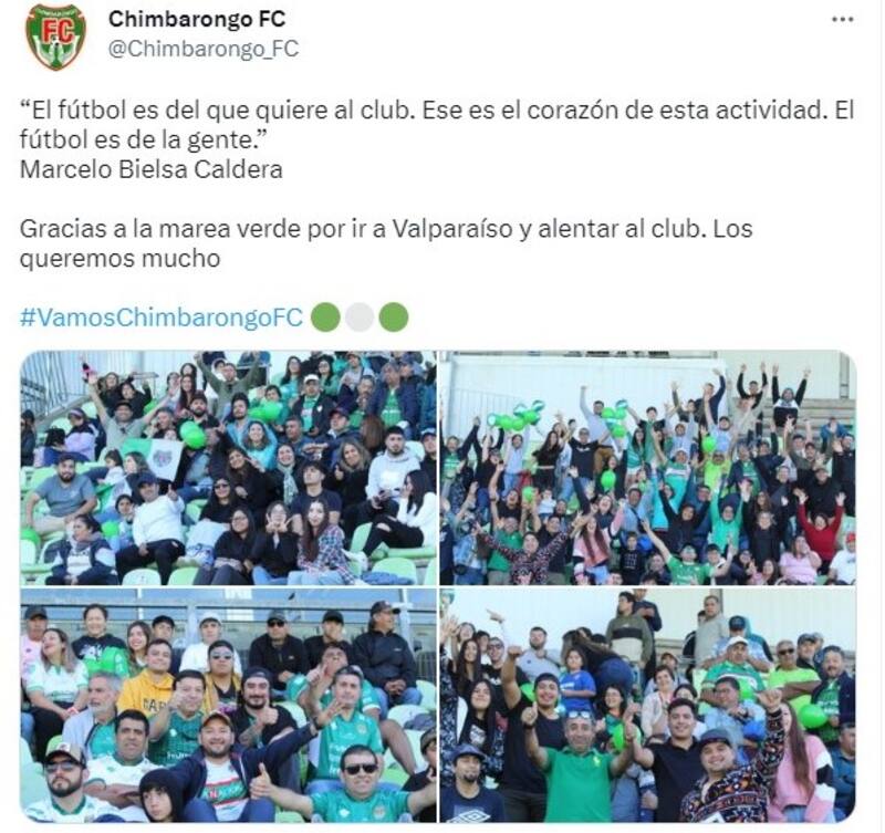 El mensaje con una frase de Marcelo Bielsa que usó Chimbarongo