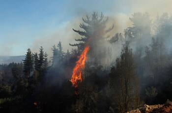 Sigue Alerta Roja en Reserva Lago Peñuelas por incendio forestal