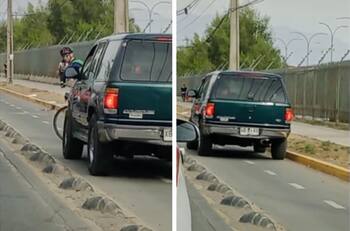 VIDEO | Conductor imprudente cruzó hacia ciclovía hasta que los propios ciclistas lo enfrentaron