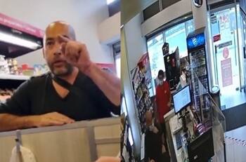 VIDEO | Chileno agrede a trabajadores venezolanos: Le prohibieron entrar a tienda de Ñuñoa con su mascota