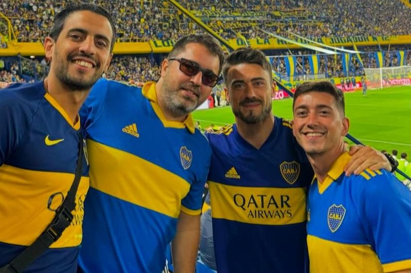 Juan Pablo Gómez aprovechó sus vacaciones para ir a ver a Boca Juniors.
