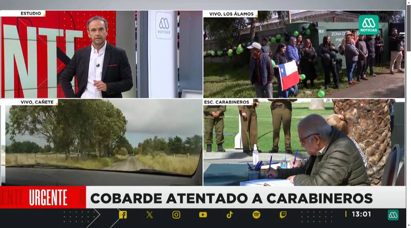 Así lucía el comienzo del bloque de Meganoticias con Rodrigo Sepúlveda