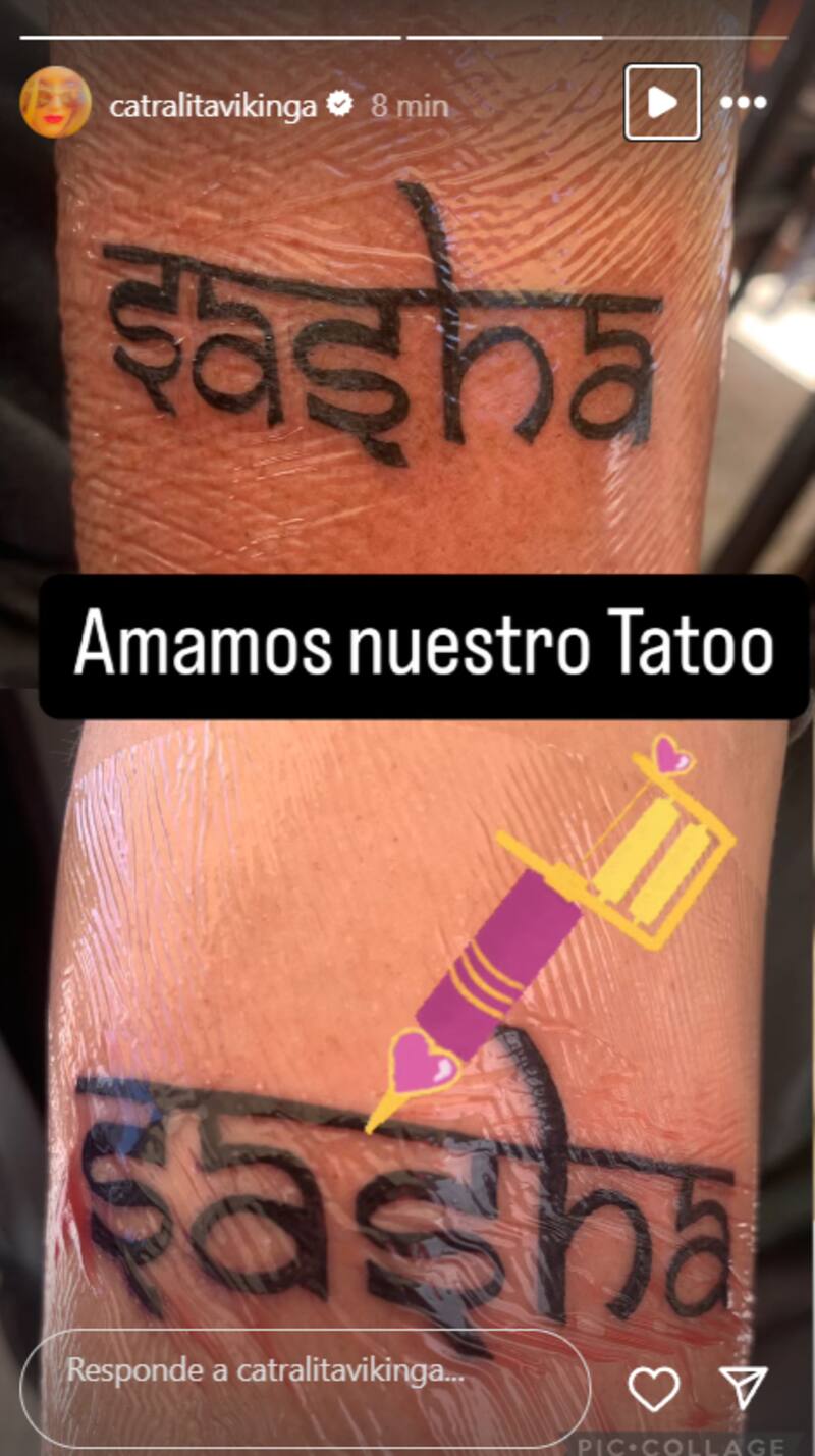 se realizó un tatuaje para honrar la memoria de su hijo, Sasha Van Knorring.