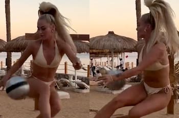 VIDEO | Alisha Lehmann sorprende en Navidad con saludo desde la playa y bikini a sus seguidores
