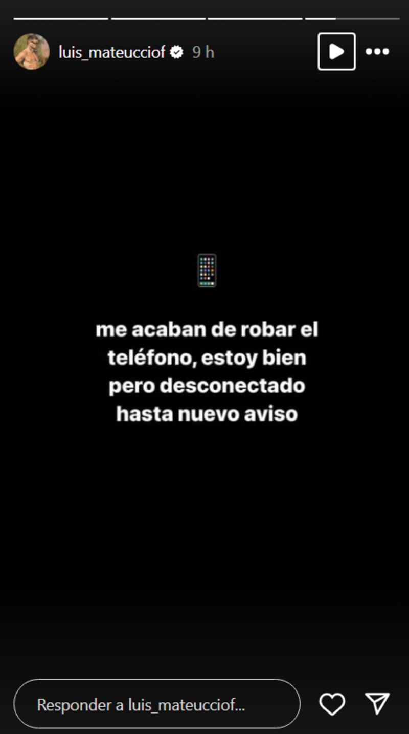Luis Mateucci sufrió el lamentable robo de su teléfono móvil.