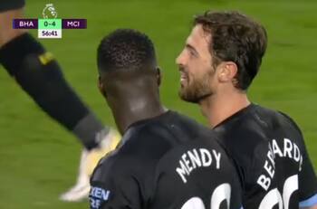 Bernardo Silva capturó un rebote en el área y Manchester City golea por 4-0 a Brighton