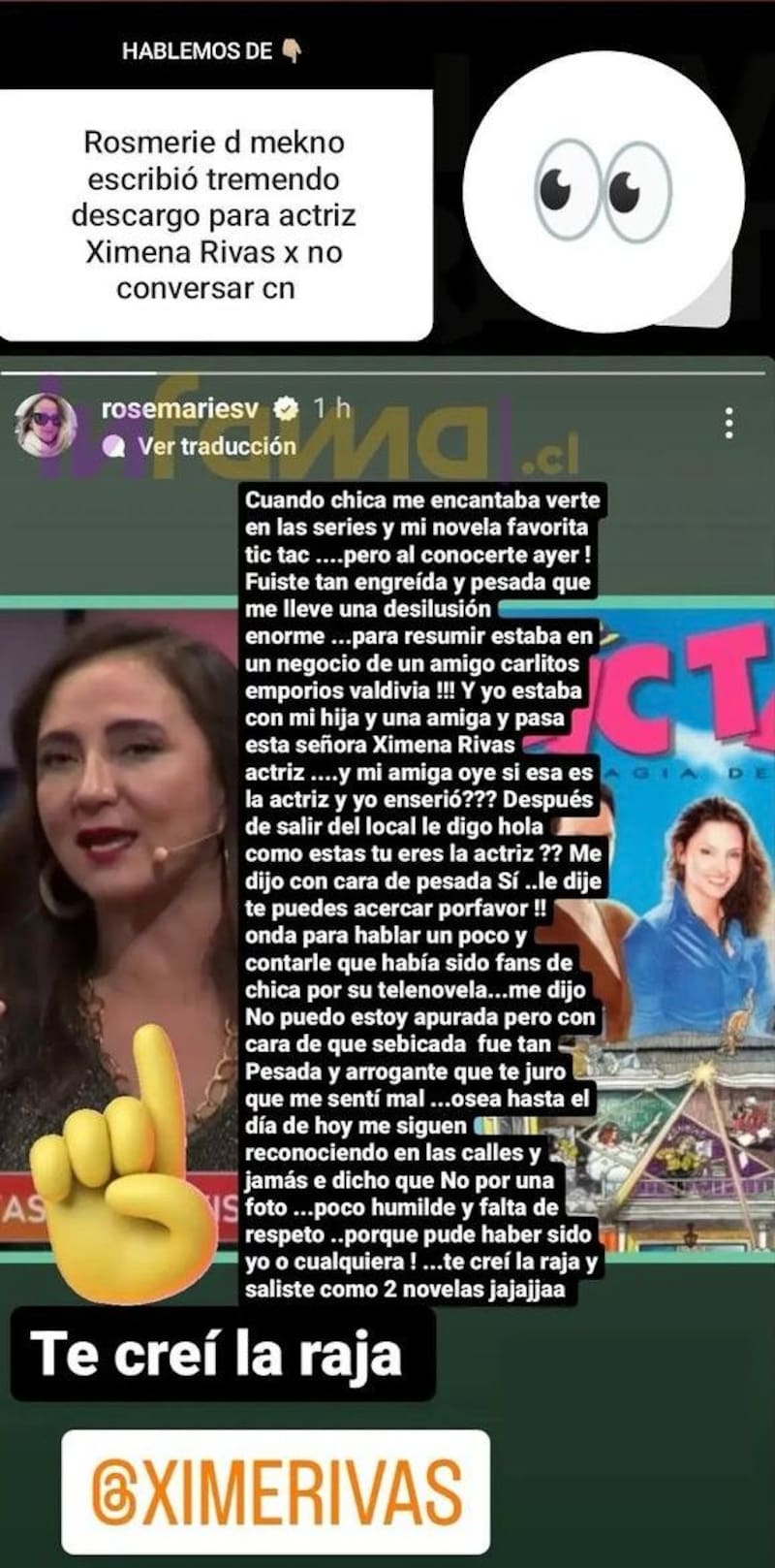 El desaire de Ximena Rivas a Rosemarie Dietz