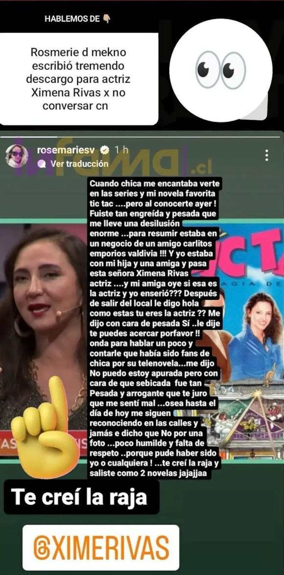 El desaire de Ximena Rivas a Rosemarie Dietz
