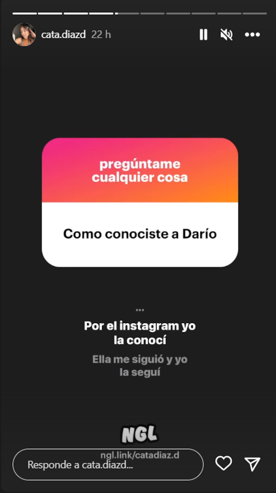 Respuesta de Catalina Díaz sobre cómo conoció a su pololo, Darío Osorio.