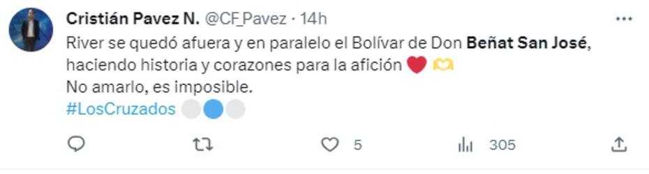 El entrenador español encabeza la histórica campaña de Bolívar en Copa Libertadores.