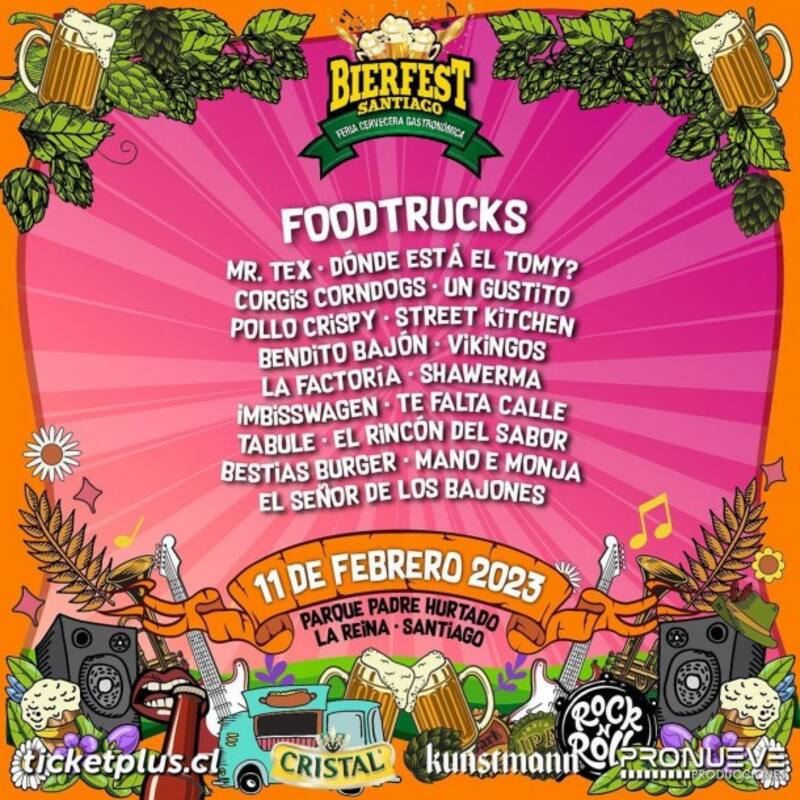 Puestos de comida disponibles en Bierfest Santiago 2023.