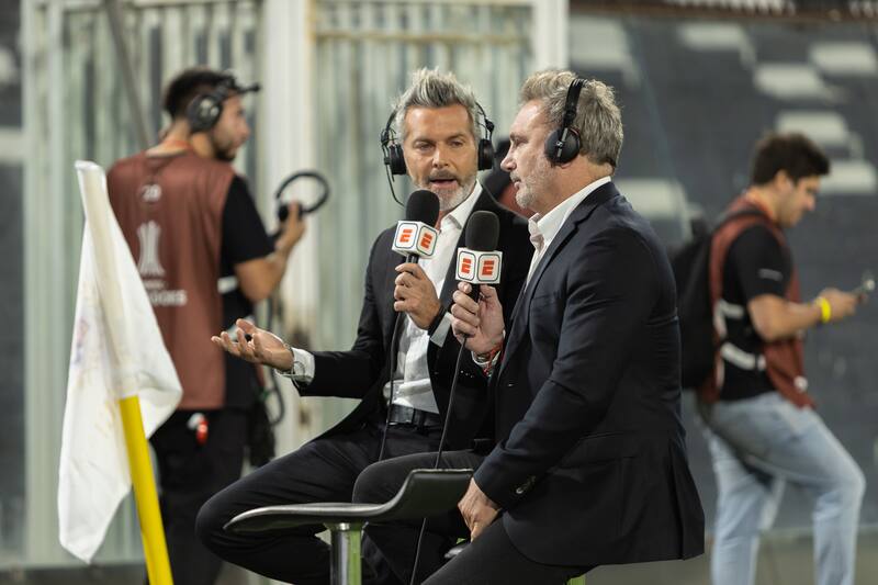 Marcelo Barticciotto en la previa de Copa Libertadores desde el Estadio Monumental.