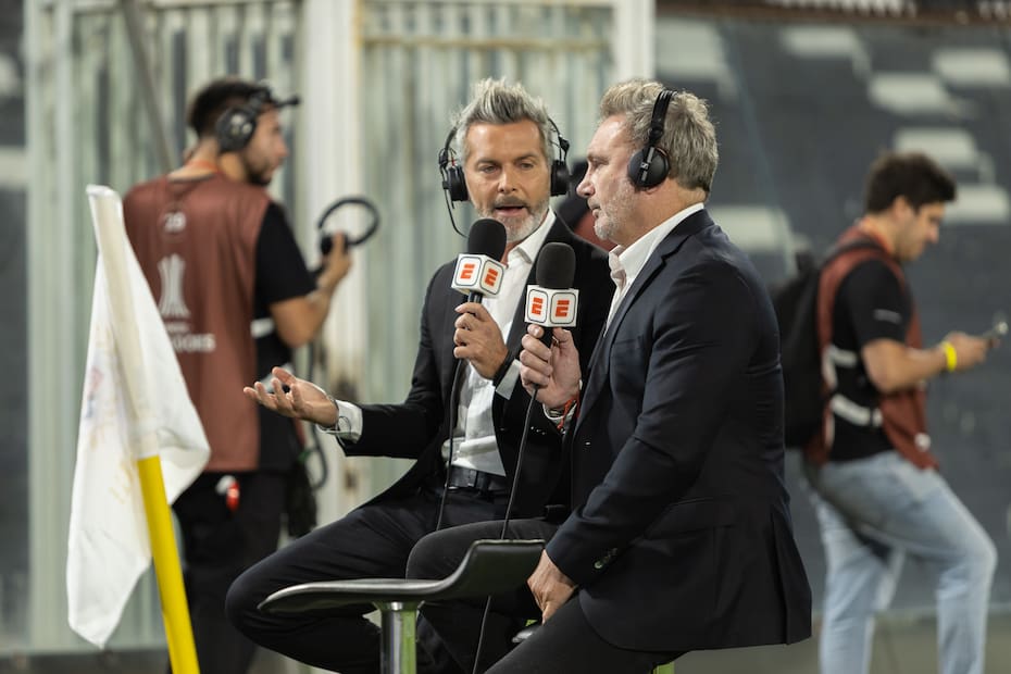 Marcelo Barticciotto en la previa de Copa Libertadores desde el Estadio Monumental.