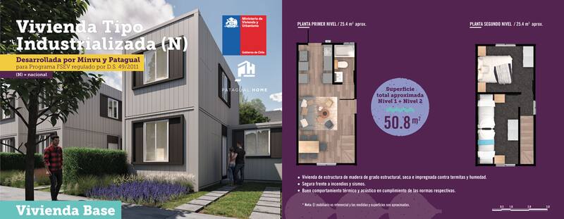 Es de dos pisos, tiene más de 50,2 metros cuadrados y se puede acceder por medio del Subsidio DS49.