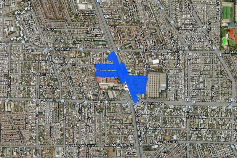 Sector afectado por el corte de luz.