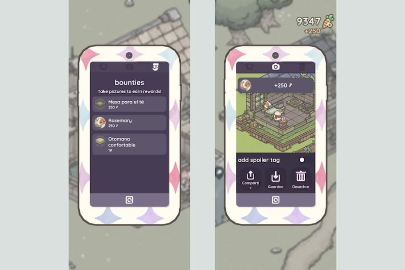 Deberás sacar fotos a lo que se te especifica en las recompensas.