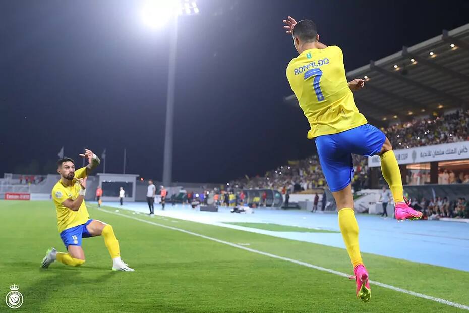 El astro portugués pone su sello personal cuando festeja sus goles.
