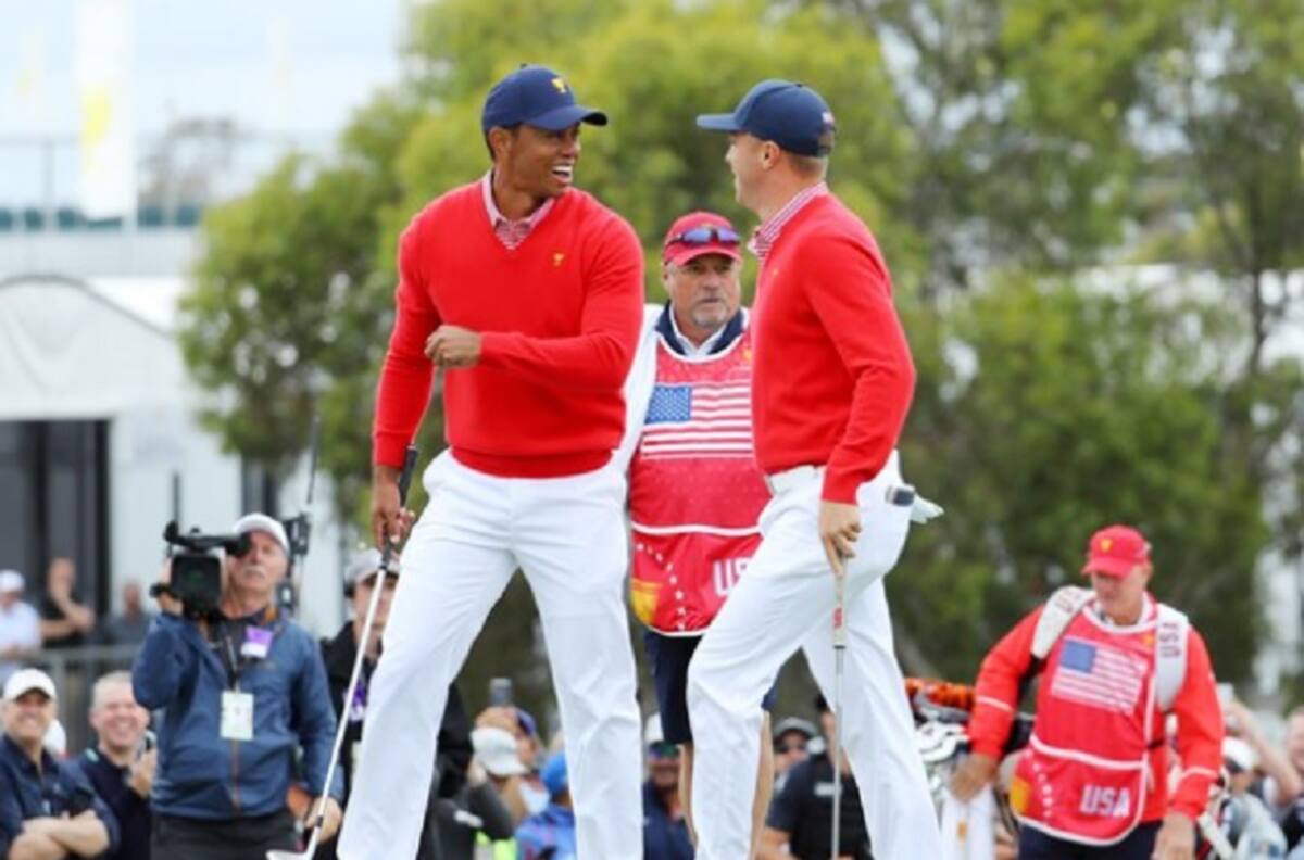 Tiger Woods sacó aplausos con este magistral tiro ante Niemann en la Presidents Cup