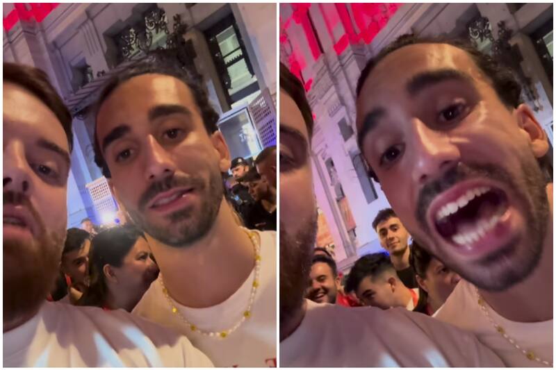 con Ibai en la celebración del título de la Eurocopa de España.