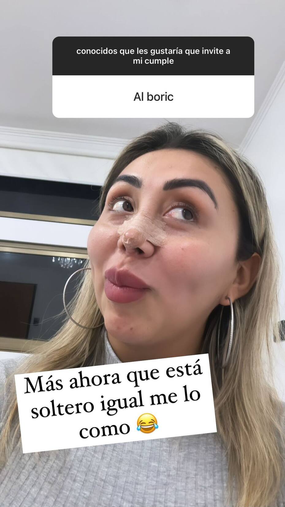 Historia de Naya Fácil en Instagram sobre Gabriel Boric