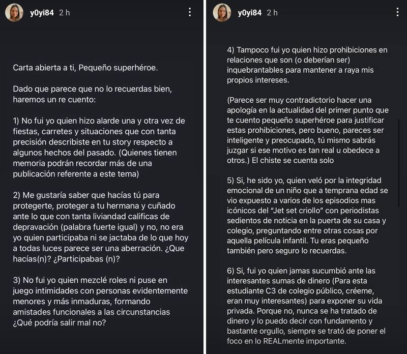 Historias de Yoyi Riveros. Créditos: Instagram