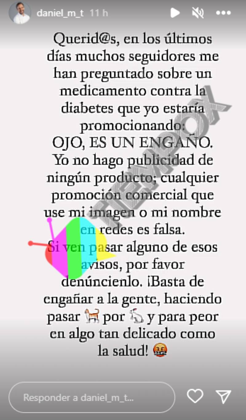 Y su historia de Instagram denunciando los hechos