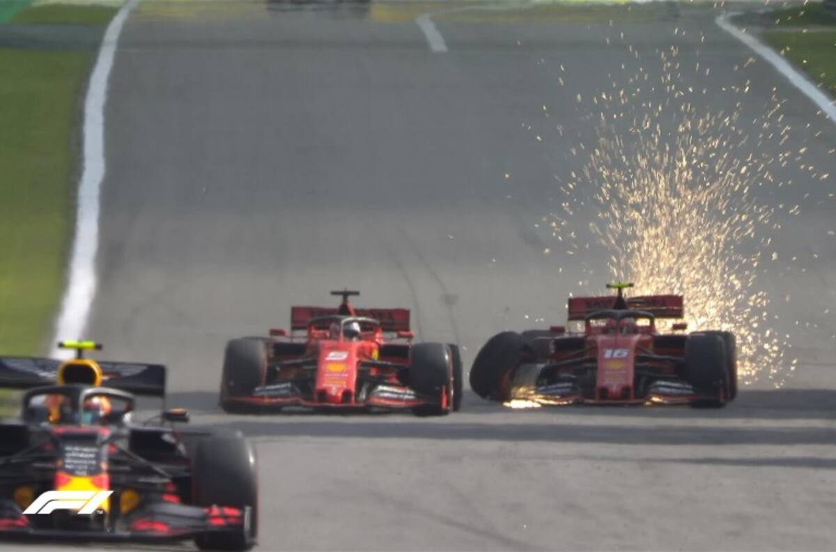 Vettel y Leclerc mantuvieron una pelea que terminó en un accidente que los sacó del GP Brasil