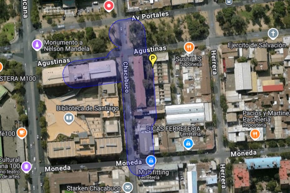 Sector que tendrá corte de agua.