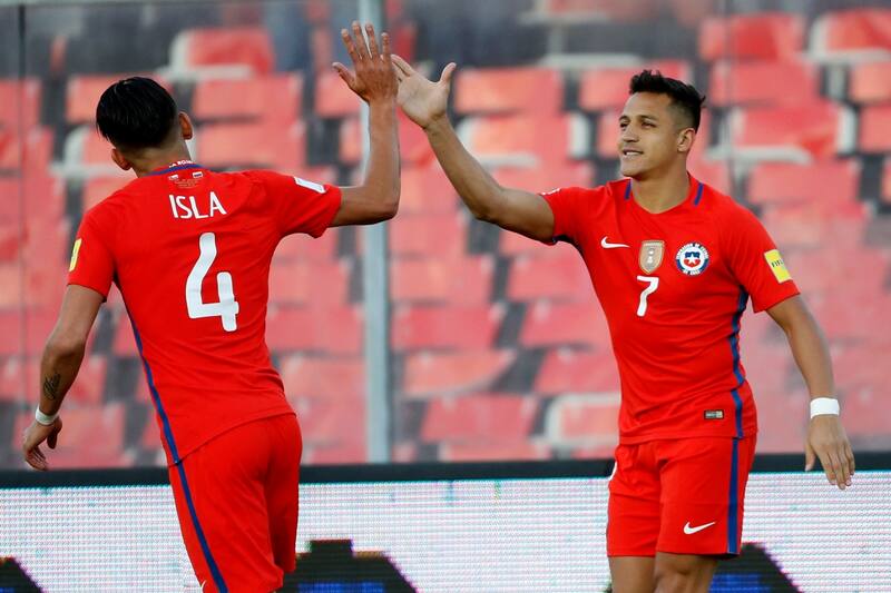 y Alexis Sánchez en la Selección Chilena.