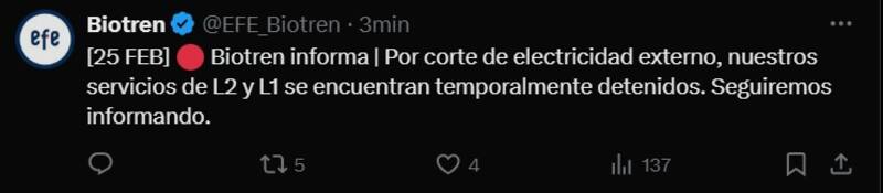 anunció suspensión.