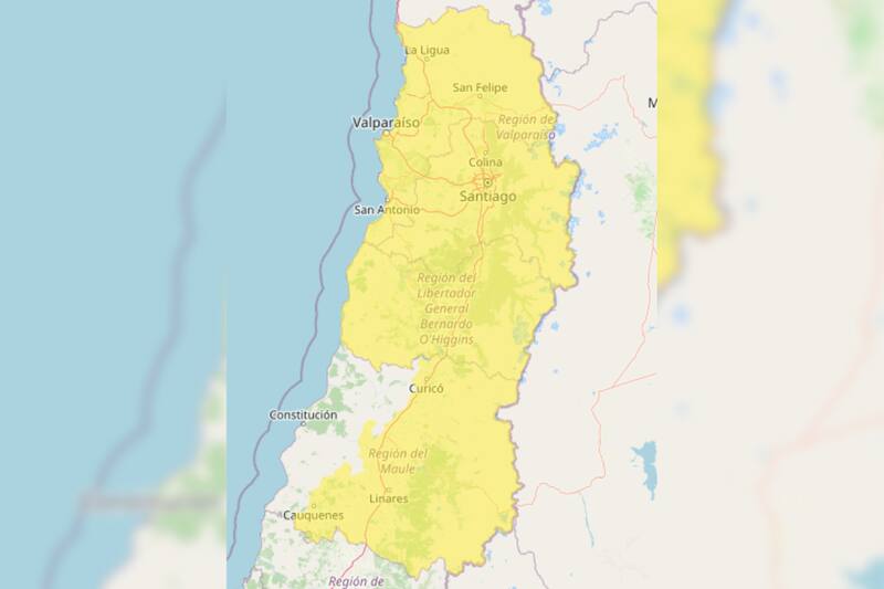 Esta es la zona que se vería afectada por la tormenta eléctrica.