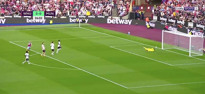 El impresentable error de David De Gea en el West Ham vs. Manchester United.