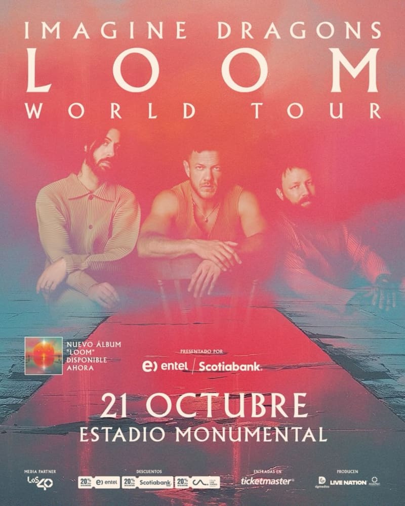 Afiche del concierto de la banda en Chile. 21 de octubre, Estadio Monumental.