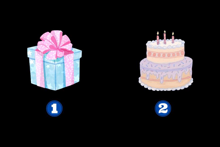 Elige entre la torta o el regalo y conoce más de ti.