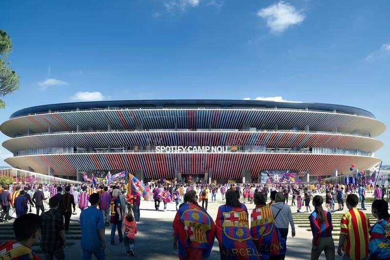 Entrada principal del nuevo Spotify Camp Nou.