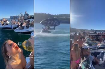 VIDEOS| Fiesta masiva con lanchas y helicóptero en lago Villarrica desató indignación de autoridades