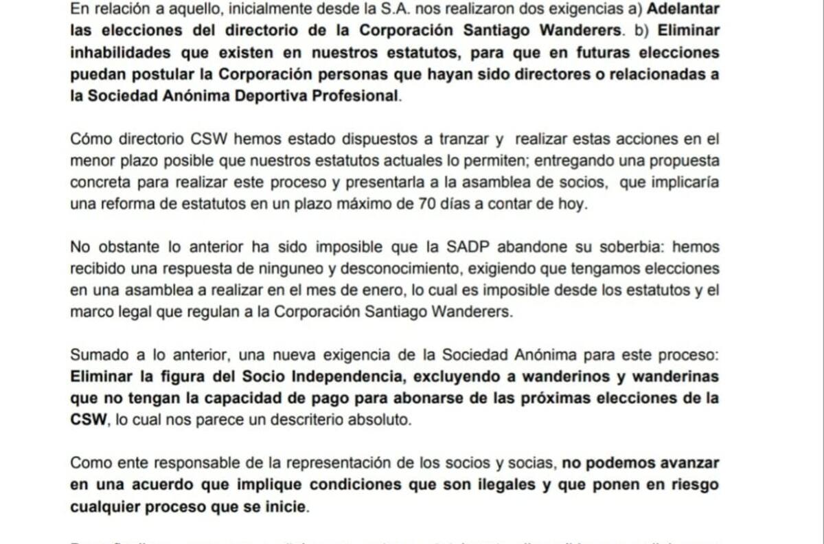 Coorporación Santiago Wanderers apoya el regreso del club a los hinchas