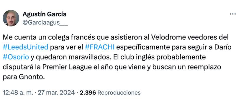 Hinchas de todo el mundo alaban a Darío Osorio