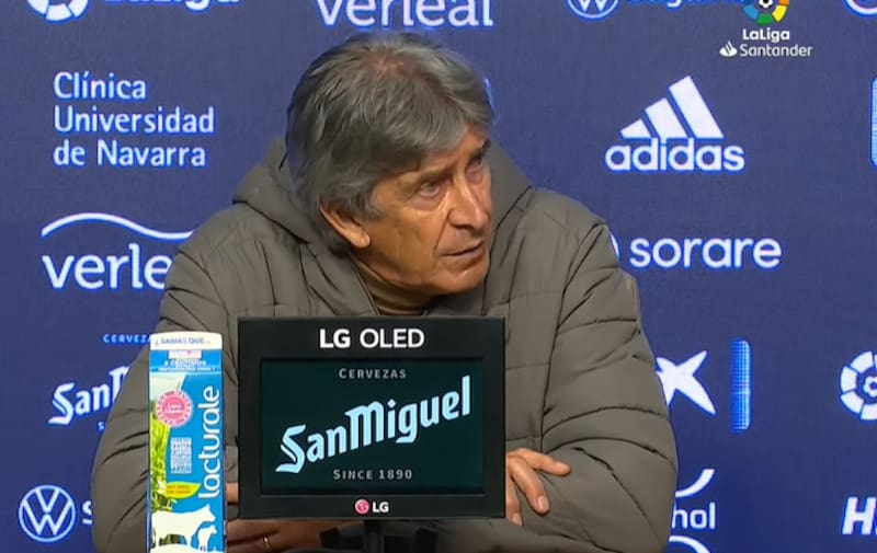 Manuel Pellegrini en conferencia de previa post derrota del Betis ante Osasuna.