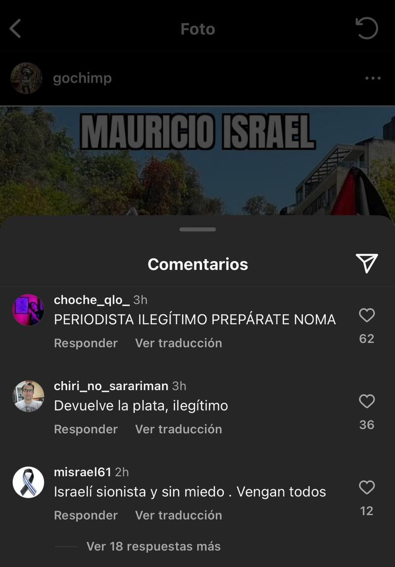 La respuesta de Mauricio Israel.