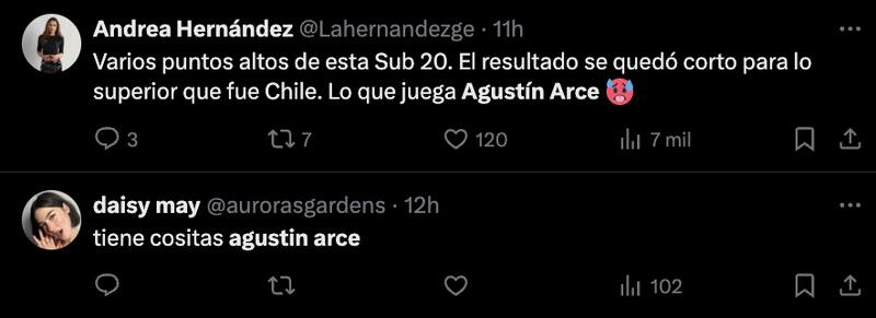 Comentarios de los hinchas sobre Agustín Arce.