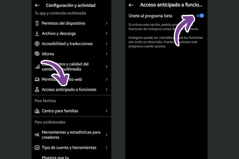 Sigue estos pasos para entrar al programa beta.